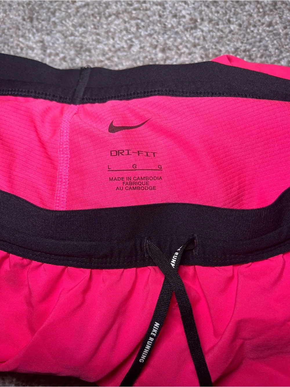 Nike Hot Pink Running Shorts with Black Waistband
